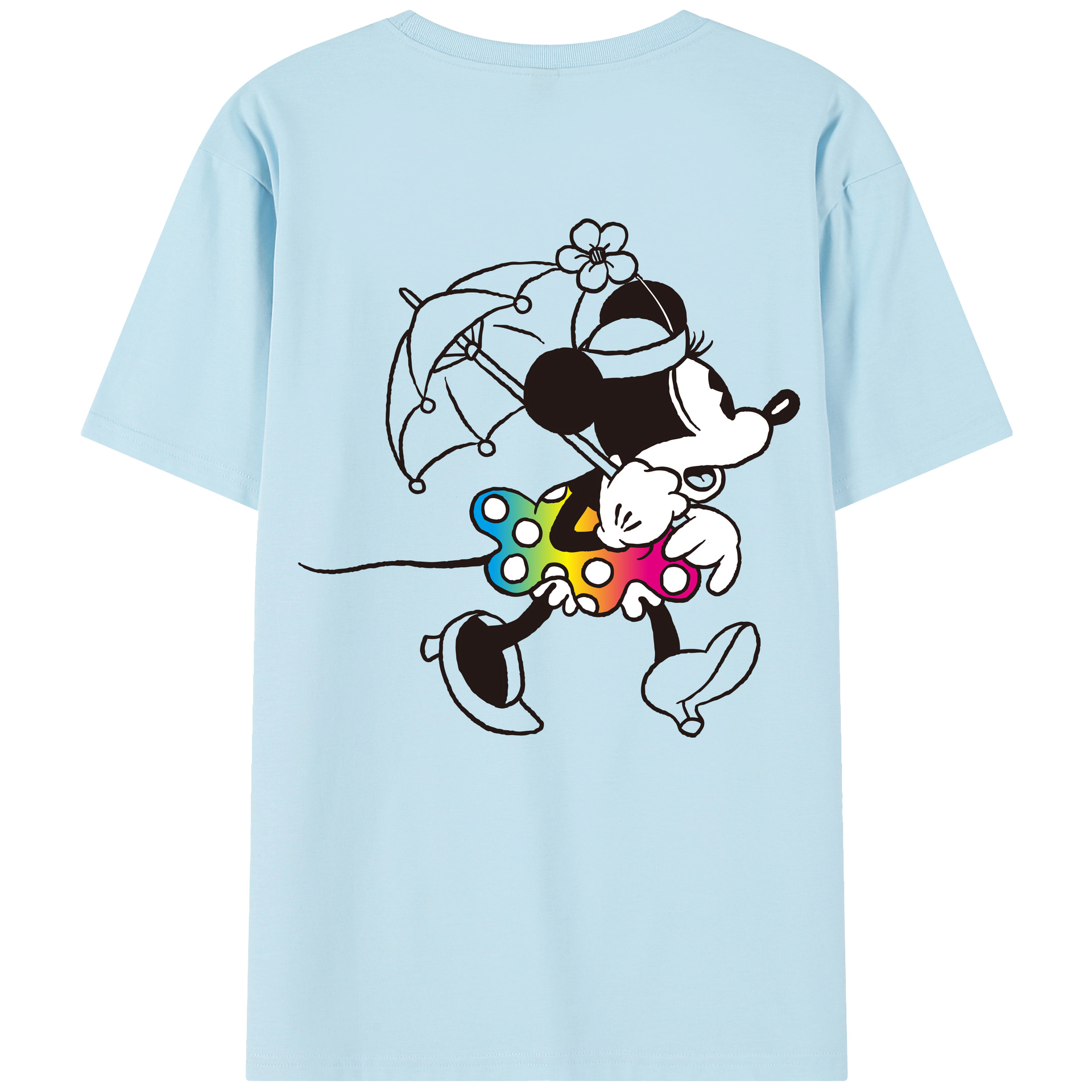 （画像用） ミッキーマウス Mickey Mouse 綿100％半袖Tシャツ（背面プリント）
